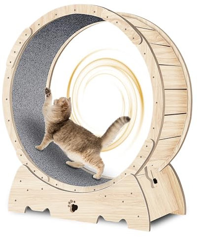 Katzenlaufrad Durchmesser 93cm laufrad Katze Holzfarbe Katzenlaufrad für große Katzen