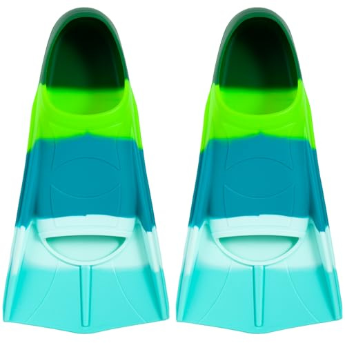 Pippia Kids Swim Training Fins, Soft Solicone Swimming Flippers, Comfortable Short Fins for Children Boys Girls and Beginners