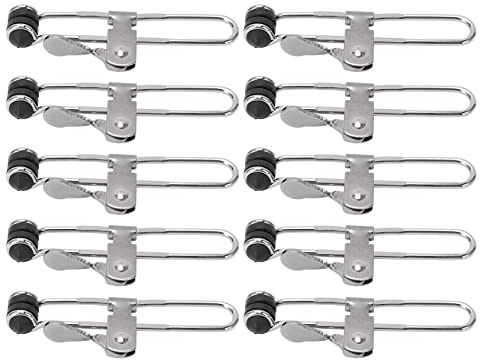 HISUEKIG 10PCS Lever Action Grid Clamp, Stainless Steel Tile Mounting Clips, Universal Multifunctional Rubber Head Suspended Ceiling Hand Tools for Construction Site, Renovation, Ceiling Installation