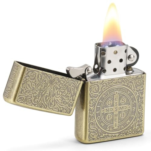 Constantine Encendedor Vintage de Metal, Mechero de Queroseno San Benito, Diseño Grabado, Regalo para Hombres, Papá, Marido, Collectible
