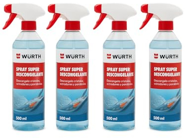WURTH Spray Super Descongelante 500 ml | Deshiela cristales, cerraduras y parabrisas al instante | Spray anticongelante para coche y moto (4)