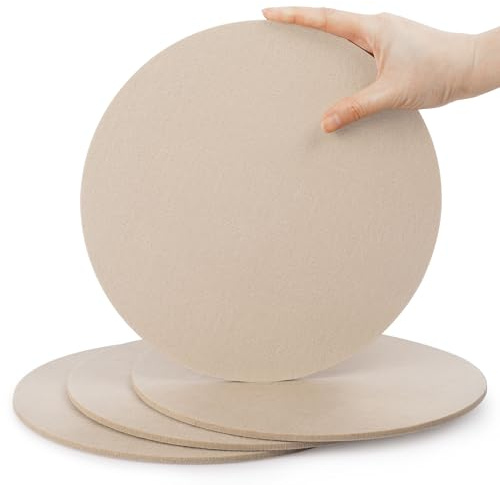 SOSMAR 4 Felt Coasters Plant Coaster Felt Mat for Pots/Glasses/Vases, Plant Pot Mat for Gardening, Indoor, Table Protector Table Mats 25cm/ Beige