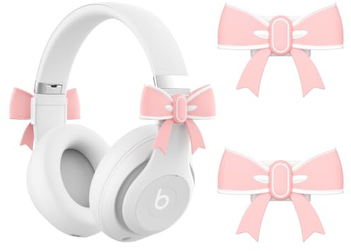 2 Pack Silicone Bow Headphone Accessories for Beats Studio Pro (Pink)