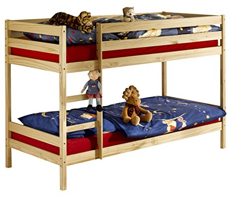 IDIMEX Etagenbett Doppelstockbett Felix für Kinder Hochbett Kinderbett mit Leiter Kiefer massiv Natur 90 x 200 cm (B x L)