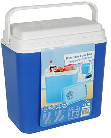 All Ride - Electric cooling box - 22 L capacity - 12V Car Plug, blue-white