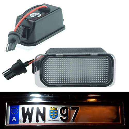 LED-registreringsskyltbelysning kompatibel med Ford Fiesta Focus S-MAX Grand C-MAX Mondeo Kuga Galaxy Range, registreringsskylt med CAN-buss, registreringsskyltbelysning