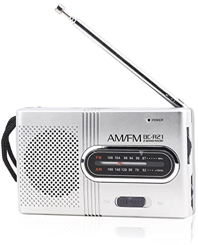 Bewinner Am/FM Radio Portátil, Receptor Altavoces Estéreo,Reproductor de Música Radio Personal con Antena Telescópica Mini Receptor de Radio de Bolsillo para Exteriores