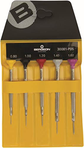 BERGEON Schraubendreher-Satz – 5-teilig – Edelstahl – Ergonomisch – SWISS MADE (Schraubendreher)