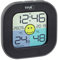TFA Dostmann Digitales Thermo-Hygrometer FUN, inkl Funkuhr mit Datum, Smiley Komfortzonenindikator, zur Raumklimakontrolle, schwarz, L 88 x B 19 (44) x H 88 mm