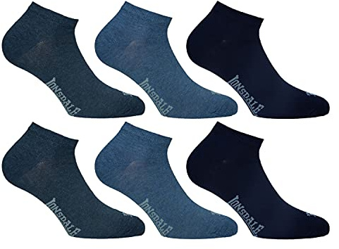 Lonsdale 6 Paia Calzini Corti Uomo Donna - Calzini Sportivi Sneaker - Lunghezza Caviglia - Cotone Traspirante