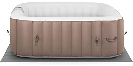 Uniprodo Vasca Idromassaggio Gonfiabile Piscina Idromassaggio Uni_Pools_16 (900, L Beige, 6 Persone, 130 Bocchette, 1.800 Watt, Beige/Bianco)