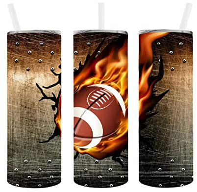 Football Tumbler Wrap Sublimation Transfer - Ready to Press - 20 oz Straight - Tumbler Wrap for Men, Father's Day Wrap, Sub Transfer