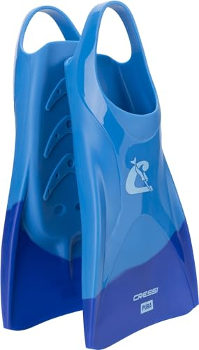 CRESSI Unisex-Adult Pura Fins Silikonflossen zum Schwimmen und Schnorcheln, Blau/Azurblau, 35/38