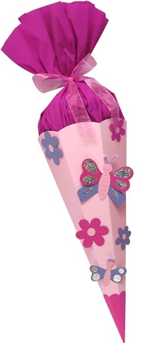 Schultüte Bastelset Schmetterling-Blume vorgestanzt