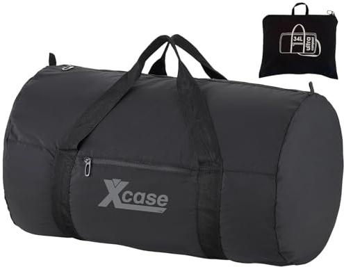 Xcase Reisetasche Damen: Leichte Falt-Duffle-Tasche reißfest, Befestigungs-Gurt, 40 Liter, 212g (Weekender Reisetasche Damen, Bord-Tasche, Koffer Organizer)
