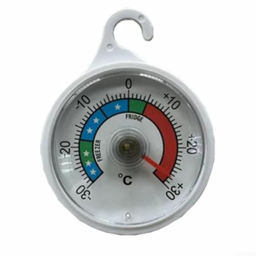 Sandyseptember Uno strumento affidabile per la conservazione sicura degli alimenti, questo termometro rotondo da appendere per frigorifero e congelatore offre precisione