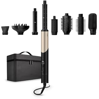 Silk’n Multistyler mit flexiblem Kopf - Haartrockner mit Bürste und Glätteisen – SilkyAir Flex – All-in-One Haartrockner & Styler – 8in1 Zubehör inkl. Case – 1300W – Gold Schwarz