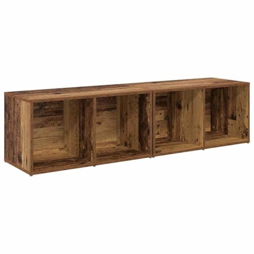 vidaXL Conjunto de Mueble de TV 2 pcs Madera Envejecida, Mueble para Tele Moderna en Sala, Rectangular, diseño Funcional, Madera recuperada, Almacenamiento Que Ahorra Espacio