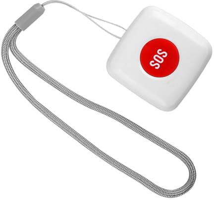 FIXOSHEE Wireless Emergency Call Button for Elderly Patients with Smart Linkage Remote Sos Pager for Caregiver Alert Fall Alarm for Home Hospital and Retirement Use White