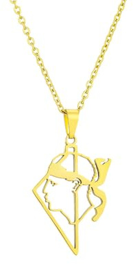 LUTAKU Collier avec pendentif emblème régional de Corse pour femme et homme, bijou unique en acier inoxydable, one size, Acier inoxydable, Pas de pierre précieuse