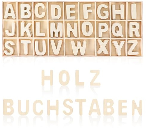 Freyeeti 130 Piezas Letras de Madera Pequeñas 2.3cm Manualidades de Madera | Letras A-Z De 3 cm Para Exhibitions of Decoración del Hogar, Manualidades, Fiestas de Bodas DIY, Color madera