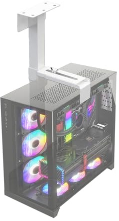 Support de PC réglable sous le bureau – Support pour unité centrale – Support mural et de CPU robuste à 360 degrés – Support mural réglable pour ordinateur – Supporte jusqu'à 66 livres