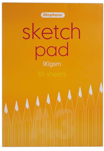 Stephens White Coloured Sketch Paper Pad A3 90gsm 30 Sheets, Perfect for Drawing, Colouring, Creating A Sketch or Doodle, Or As A Notebook, for Adults and Kids