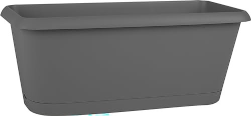 EDA PLASTIQUES Jardinere Chorus 30 cm, Chorus, grau anthrazit, 30 x 12 x 11,4 cm, 13528 G. ANT SX20