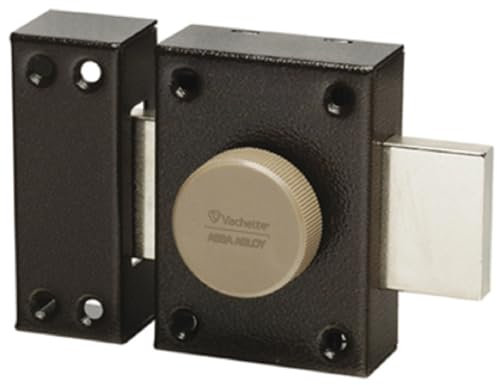 Vachette Verrou de porte Bouton/Cylindre ECLADOR - Ouverture à Bouton intérieur, Clé extérieur - Cylindre ø 20 mm, Longueur 40 mm, 4 goupilles - 67632/SC - 3 clés