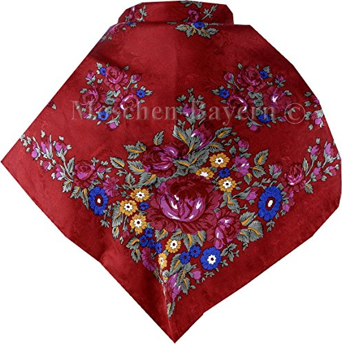Trachtenhalstuch Trachtentuch Halstuch Trachten Damen Herren Nickituch zum Oktoberfest Bayern Seide Tuch Seidentuch Rot