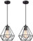 iDEGU 2 Stück Pendelleuchten Retro Pendellampe in Diamant Käfig Form Lampenschirm Metall Hängelampe, 20CM, Schwarz Product ID: 9908515296745