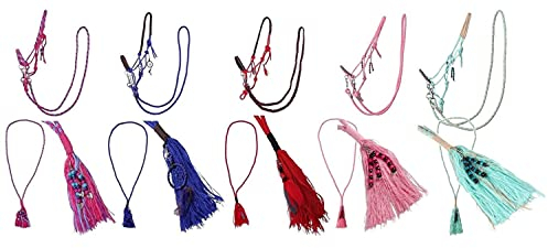 NETPROSHOP Knotenhalfter Freedom Set Zügel Halsring u spezielle Anhänger Gr. Shetty-Full, Groesse:Cob, Farbe:Rosa
