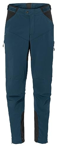 VAUDE Qimsa Softshell Pants II Fahrradhose Herren, Winddichte Softshellhose Herren für Ganzjahres-Biker, Fahrradhose Winter Herren atmungsaktiv & wasserabweisend – in Blau, Größe: M