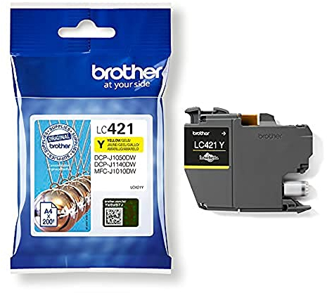 Brother LC421Y LC-421Y Tintenpatrone – Gelb für DCP-J1050DW, DCP-J1140DW, MFC-J1010DW