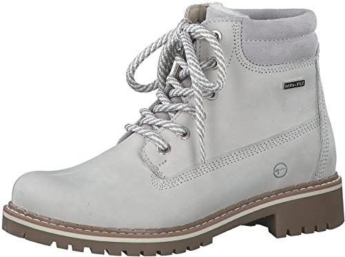 Tamaris Damen Bequemschuhe, Frauen Schnürschuhe,Wechselfußbett,DUOtex,wasserabweisend,warm gefüttert,Halbschuhe,schnürer,Light Grey,37 EU