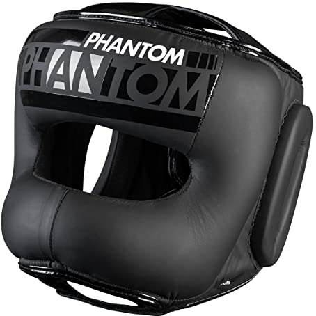 Phantom Kopfschutz APEX | Boxen MMA Muay Thai-Boxing Fighting | Herren Damen (Sparring | Bügel - Schwarz)