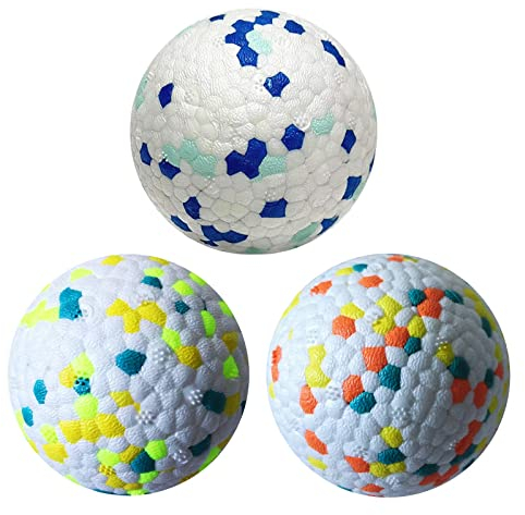 CAISHOW Hundeballspielzeug, unzerstörbar, schwimmend auf Wasser, zum Apportieren, federnd, langlebig, Vollgummiball für Welpen, kleine und mittelgroße Hunde