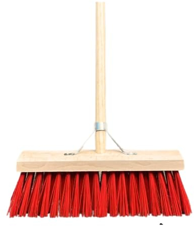 Synx Tools Balai extérieur 60cm - Balais - Balai de rue Poils en plastique - Nylon -Manche à balai - Balai extérieur - Acier 150 cm