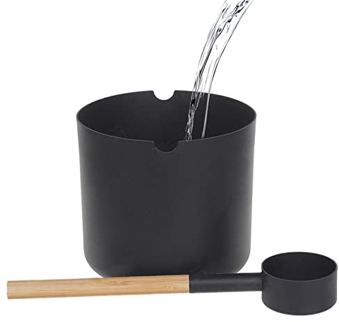 Hongjingda Secchio da sauna e mestolo in alluminio, secchio da sauna e cucchiaio 7 l, secchio spa, canna da sauna in alluminio, squisito con cucchiaio per bagno per idroterapia