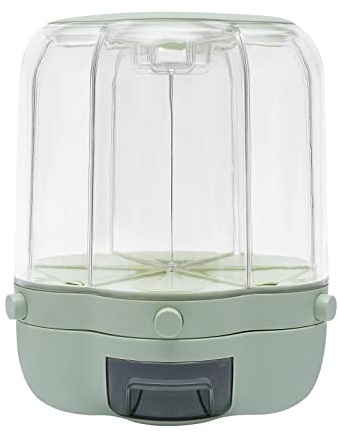 JAYEUW Roterbar müsli-dispenser 6 rutnäts rishink müslibehållare med lock torrfoder-dispenser förvaringslåda för kök (Matcha-12,5 kg)