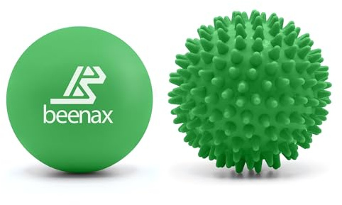 Beenax Lacrosse & Hard Spiky Massage Ball Set - Trigger Point & Deep Tissue | Myofascial Release, Plantar Fasciitis, Muscle Relief, Yoga, Pilates, Physio, Rehab, Relieve Stress and Relax Tight Muscle