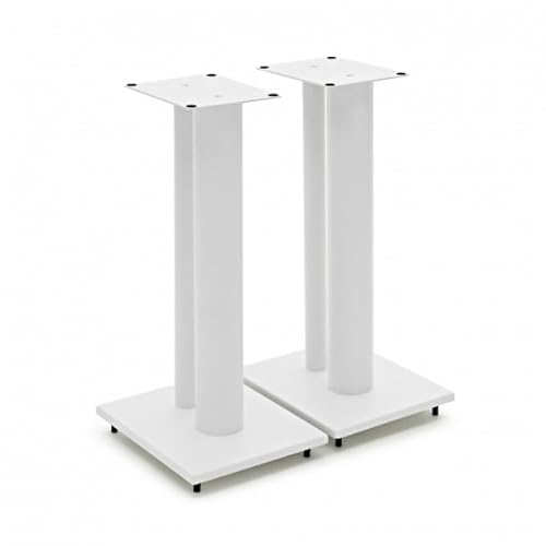 AVCOM Speaker Stands 60cm with Cable Management, Matt White (Pair)