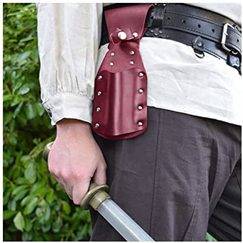 Medieval Warrior Samurai Leg Dagger Scabbard Sheath Thigh Harness Sword Knife Holder Holster Assassin Cosplay Frog Part, LAPP Medieval style (Red)