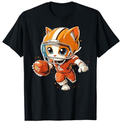 American Football Herren, Damen und Kinder Katzenfußballspieler T-Shirt