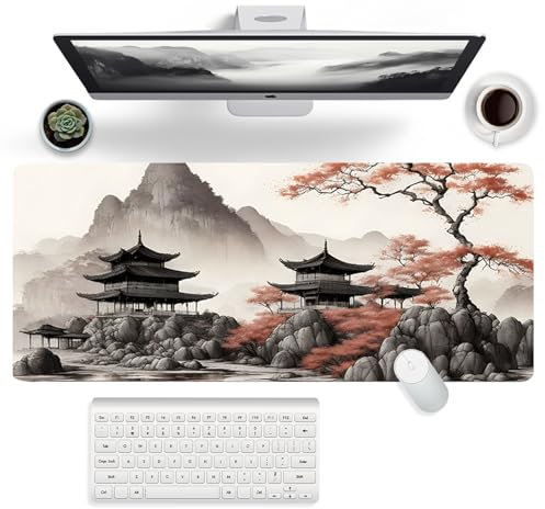 FYting XL Mouse Pad,Gaming Mouse Pad 900x400,Anime Mouse Pad,-Natural Rubber Non-slip Base, Waterproof and Stain-proof, Suitable for PC, MacBook,Laptop(Courtyard)