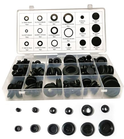 Durchgangstüllen, Kabeldurchführung Gummi, Gummitüllen Set, 125 Stück Gummi Kabeltüllen Set, Schützen Sie Ihre Kabel und Leitungen Besser, für Die Automobilwartung, Mechanische Ausrüstung, 18 Größen