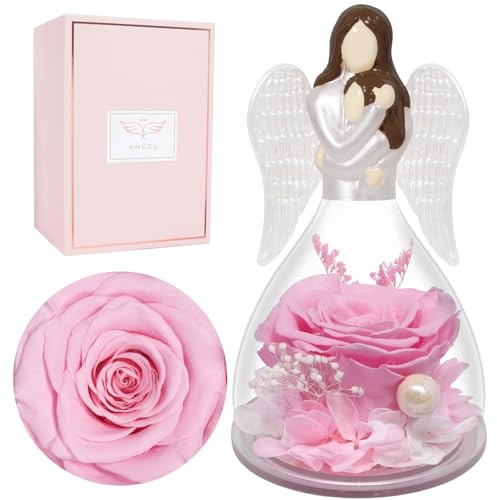 Miofula Regalo Dia de la Madre,Rosa Eterna Ángel Regalos Originales para Madres Hija,Flores Preservadas Naturales Regalo Cumpleaños Madre Mama,Flor Eterna Regalos Mujer Madre Abuela Día de la Madre