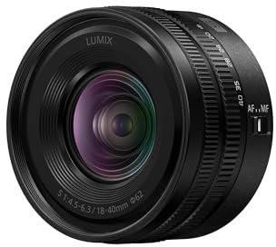 Panasonic Lumix S 18-40mm F4.5-6.3 | Objectif Grand-Angle Polyvalent Plein Format S-R1840E (Grand Angle 18mm, Zoom 40mm, Mise au Point 15cm, Tropicalisé, Compact et léger) Noir – Compatible Monture L