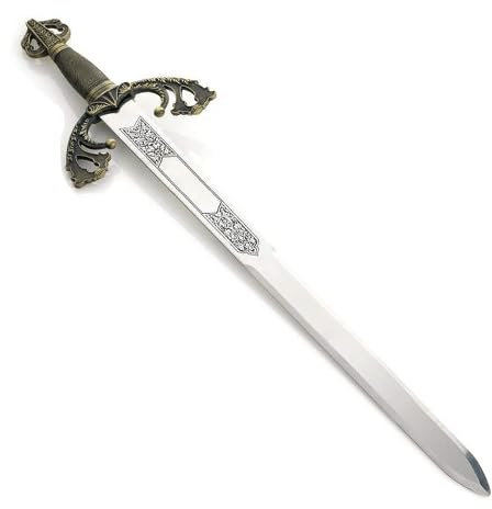 Espada Boda, para Tarta, sin Filo 75 cm, opcion de Grabado. Espada Tizona.Mango Negro y niquel