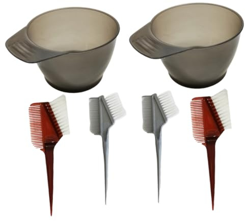 DEARMAMY 6 Pezzi Strumenti per Colorazione con Ciotole e Pettini Ciotole Pettini Strumenti Pratici per Parrucchieri Facili e Riutilizzare Colore Casuale